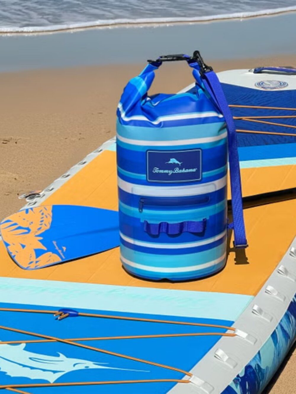 Tommy Bahama 20L Waterproof Dry Bag Blue Multicolor Harbor Stripe, NEW